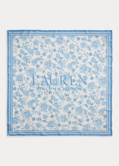 Bufandas Ralph Lauren Mujer Creme / Azules - Alexa Floral Silk - XNRTA6043